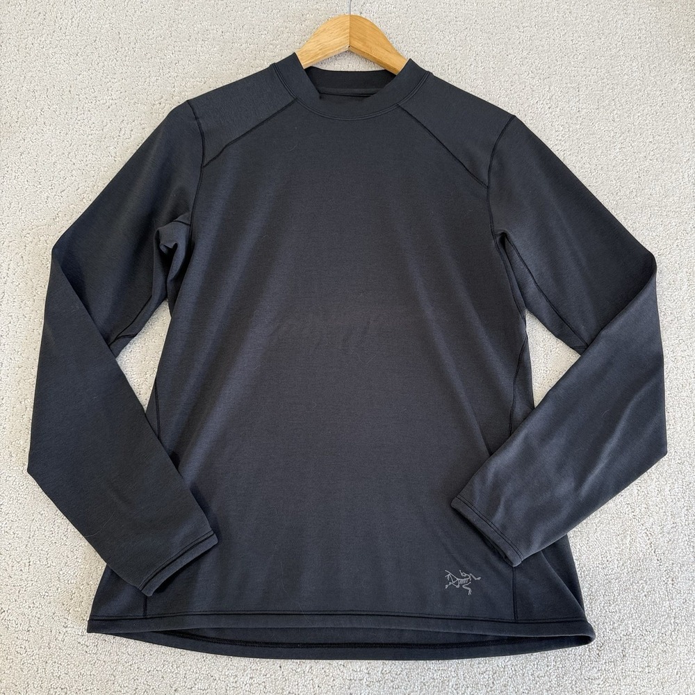 Arc'teryx Womens Motus AR‎ Crew Long Sleeve Shirt Medium Black 28340 Mock Neck